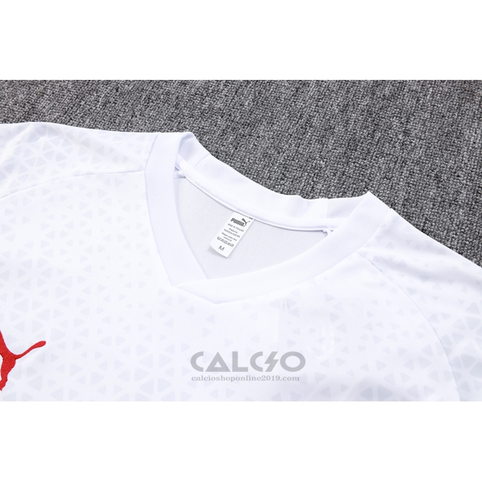 Tuta da Track Milan Manica Corta 2023-2024 Bianco - Pantaloncini